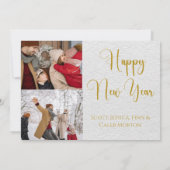 Joyeux Carte photo de famille de Noël Gold Script (Dos)