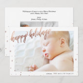 Joyeux Carte photo de la calligraphie Foil (Devant / Derrière)