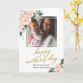 Joyeux Carte photo de la fête des mères rose pâle (Fleur jaune)