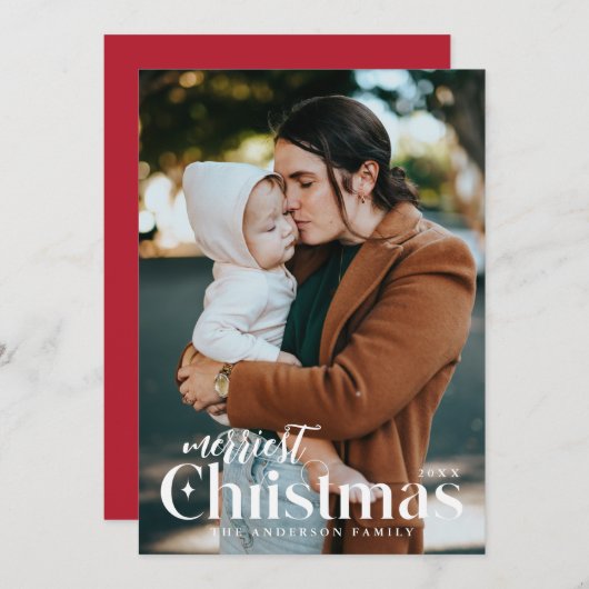 Joyeux Carte photo de Noël (Devant / Derrière)