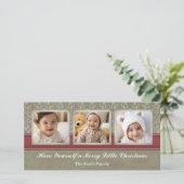 Joyeux Carte photo de Noël avec 3 photos (Debout devant)