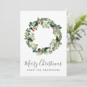 Joyeux Carte photo de Noël avec couronne de Noël (Debout devant)