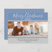 Joyeux Carte photo de Noël bleu et gris (Devant / Derrière)