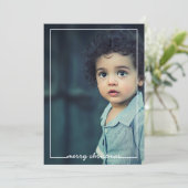 Joyeux carte photo de Noël, choix de couleurs (Debout devant)