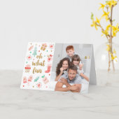 Joyeux Carte photo de Noël de la famille moderne (Fleur jaune)