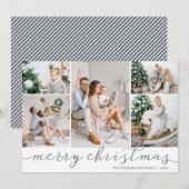 Joyeux Carte photo de Noël en argent Cinq photos (Devant / Derrière)