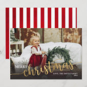 Joyeux Carte photo de Noël Foie d'or Noël ca (Devant / Derrière)