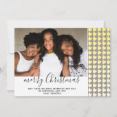 Joyeux Carte photo de Noël gris jaune (Devant)