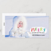 Joyeux Carte photo de Noël | Lettre main (Devant / Derrière)