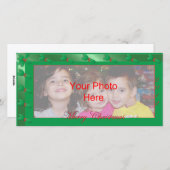 Joyeux Carte photo de Noël Modèle Green Holly (Devant / Derrière)