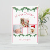 Joyeux Carte photo de Noël Trois photos (Debout devant)