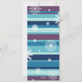 Joyeux Carte photo de Noël Turquoise Violet Snowfl (Dos)