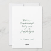 Joyeux Carte photo de Noël Vert minimaliste (Dos)