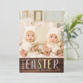 Joyeux Carte photo de Pâques - Fleurs Rustiques Fl (Debout devant)