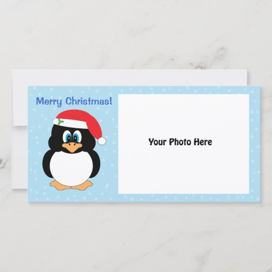Joyeux Carte photo de pingouin de Noël (Devant)