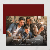 Joyeux Carte photo de script de calligraphie du No (Devant / Derrière)