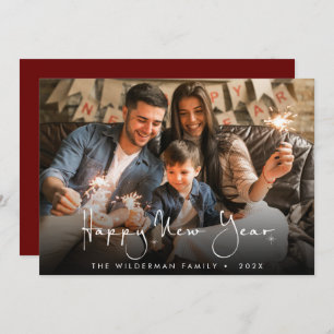 Joyeux Carte photo de script de calligraphie du No