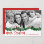 Joyeux Carte photo de script lettres main Noël (Devant / Derrière)