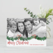 Joyeux Carte photo de script lettres main Noël (Debout devant)