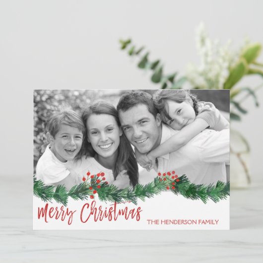 Joyeux Carte photo de script lettres main Noël (Debout devant)