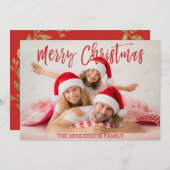 Joyeux Carte photo de script lettres main Noël (Devant / Derrière)