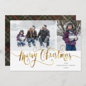 Joyeux Carte photo de tatan de Noël Gold Script (Devant / Derrière)