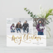 Joyeux Carte photo de tatan de Noël Gold Script (Debout devant)