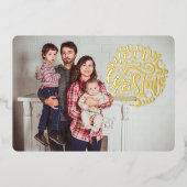 Joyeux Carte photo de typographie de Noël (Recto)