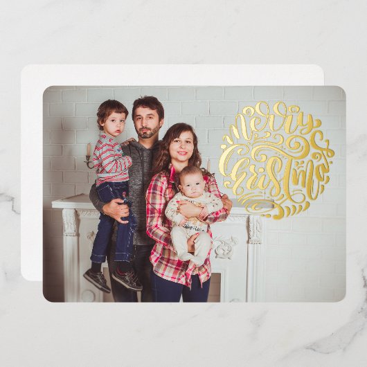 Joyeux Carte photo de typographie de Noël (Recto/Verso)