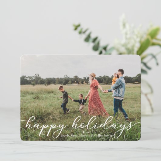 Joyeux Carte photo de vacances avec script (Debout devant)