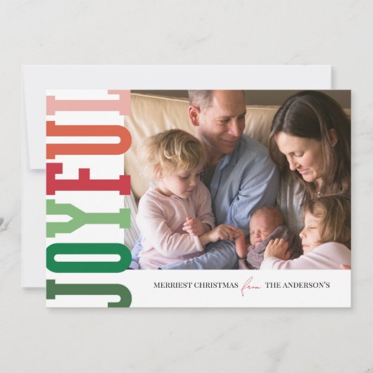 Joyeux Carte photo de vacances moderne coloré (Devant)