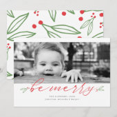 Joyeux Carte photo de vacances Script (Devant / Derrière)