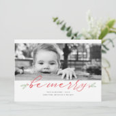 Joyeux Carte photo de vacances Script (Debout devant)