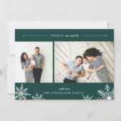Joyeux Carte photo de vacances Snowflake | Hunter (Devant)