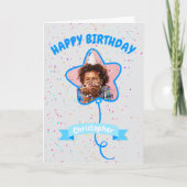 Joyeux Carte photo du ballon étoile d'anniversaire (Devant)