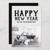 Joyeux Carte photo du Nouvel An | Noir (Devant / Derrière)