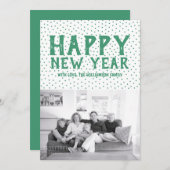 Joyeux Carte photo du Nouvel An | Vert (Devant / Derrière)