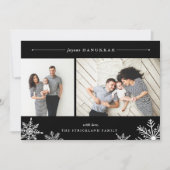 Joyeux Carte photo Hanoukka Snowflake | Black (Devant)