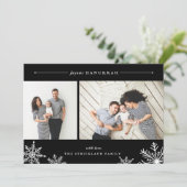 Joyeux Carte photo Hanoukka Snowflake | Black (Debout devant)