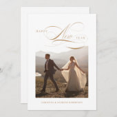 Joyeux Carte photo Jour de l'An Script (Devant / Derrière)