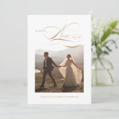 Joyeux Carte photo Jour de l'An Script (Debout devant)