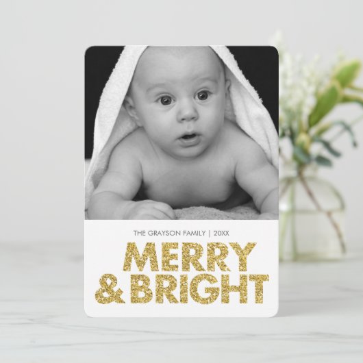 Joyeux carte photo parties scintillant - angles ar (Debout devant)