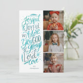 Joyeux Carte photo religieux Winter Navy bleu (Debout devant)