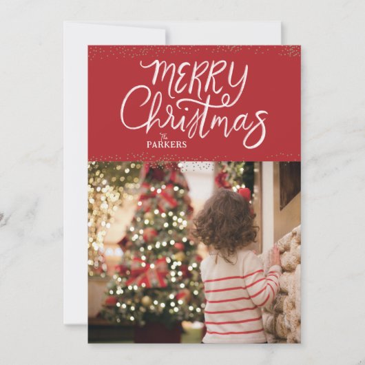Joyeux Carte photo rouge de Noël (Devant)