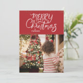 Joyeux Carte photo rouge de Noël (Debout devant)