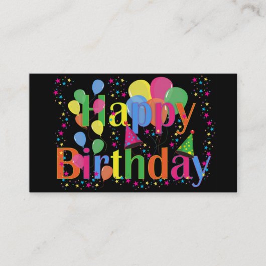 Joyeux Cartes de visite de ballons d'anniversaire (Devant)