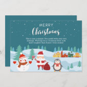 Joyeux Cartes de voeux pour Noël (Devant / Derrière)