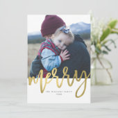 Joyeux Cartes photos de Noël en or (Debout devant)