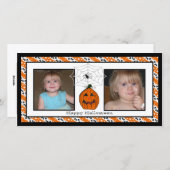Joyeux Cartes photos de Spiderweb Halloween (Devant / Derrière)