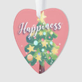 Joyeux Carton Arbre de Noël rose (devant)